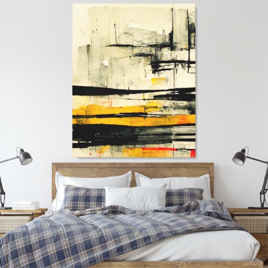 Abstract schilderen "Filosofie en abstractie". Canvas Afdruk (Insitu (Slaapkamer))