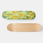 Abstract schilderen | geelgroene splattergrunge skateboard (Horizontaal)