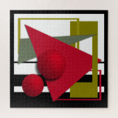 Abstract schilderen, geometrische vormen legpuzzel (Horizontaal)