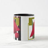 Abstract schilderen, geometrische vormen mok (Midden)