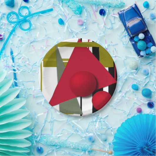 Abstract schilderen, geometrische vormen papieren bordje (Feest)