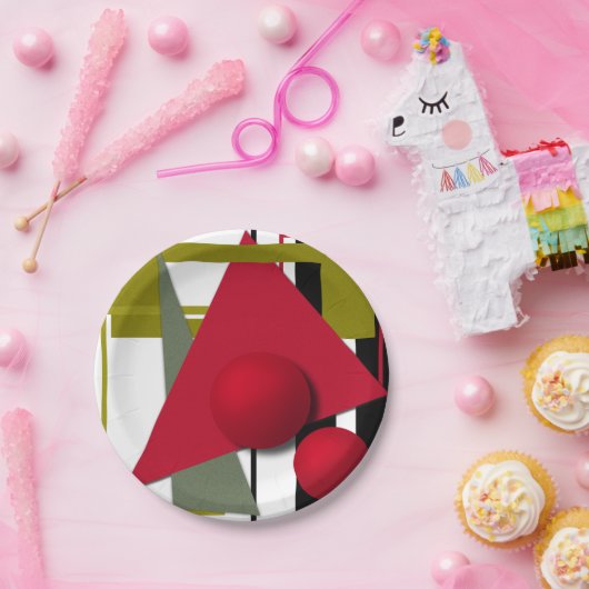 Abstract schilderen, geometrische vormen papieren bordje (Feest)