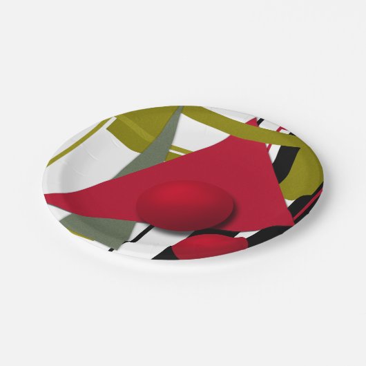 Abstract schilderen, geometrische vormen papieren bordje (Gekanteld)