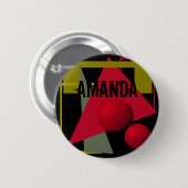 Abstract schilderen, geometrische vormen ronde button 5,7 cm (Voorkant /achterkant)