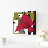 Abstract schilderen, geometrische vormen vierkante klok (Huis)