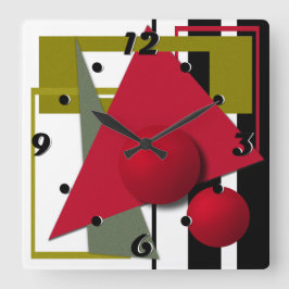 Abstract schilderen, geometrische vormen vierkante klok