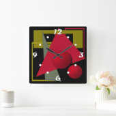 Abstract schilderen, geometrische vormen vierkante klok (Huis)