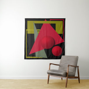 Abstract schilderen, geometrische vormen wandkleed