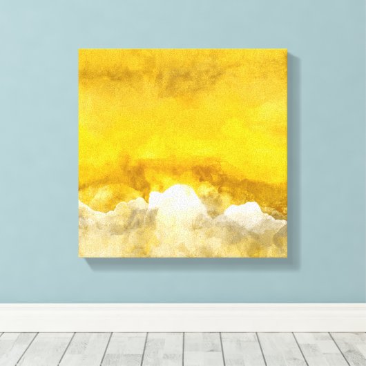 Abstract schilderen, goud, wit, grijs, modern canvas afdruk (Insitu (Houten vloer))