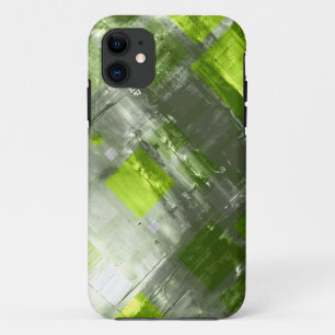 Abstract schilderen   Groene grijze vierkantjes Case-Mate iPhone Case