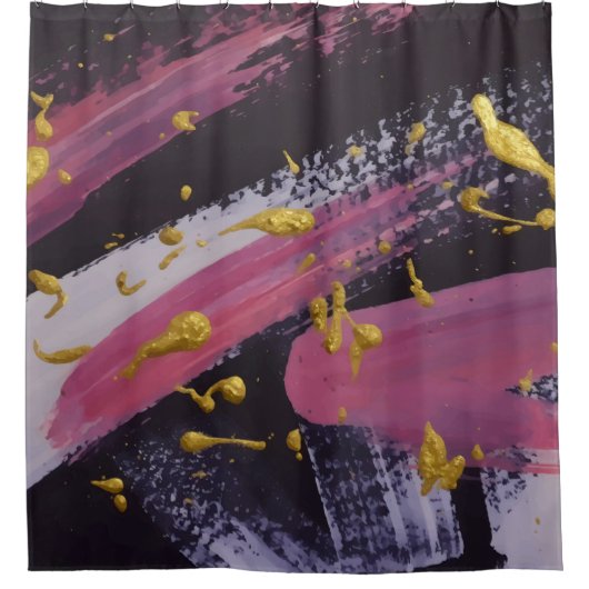 Abstract schilderen. Handgemaakte textuur. Oliesch Douchegordijn (Voorkant)