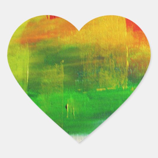 Abstract schilderen hart sticker (Voorkant)