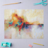 Abstract schilderen helder en kleurrijk tissuepapier (Craft)