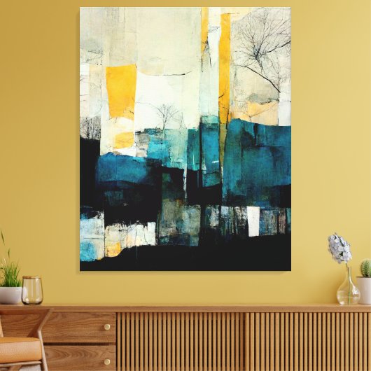 Abstract schilderen "hoge diepten". canvas afdruk (Insitu (Woonkamer))
