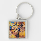 Abstract schilderen in warme kleuren sleutelhanger (Voorkant)