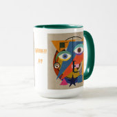 Abstract schilderen - Kandinsky gepersonaliseerd Mok (Voorkant rechts)