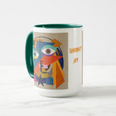 Abstract schilderen - Kandinsky gepersonaliseerd Mok (Voorkant links)