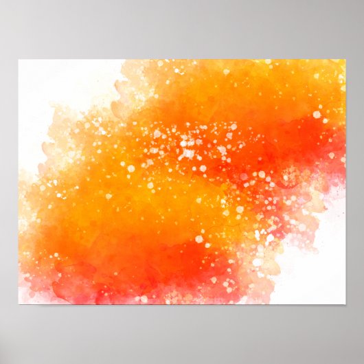 Abstract Schilderen Kleurrijk Geel en Rood Poster (Voorkant)