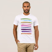 Abstract schilderen | Kleurrijke verfpenseelstreke T-shirt (Voorkant volledig)