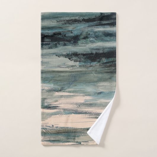 Abstract Schilderen Kust Boho Badhanddoek Set Bad Handdoek (Handdoek)