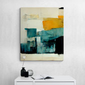 Abstract schilderen "Landschap met onmiddellijke r Canvas Afdruk
