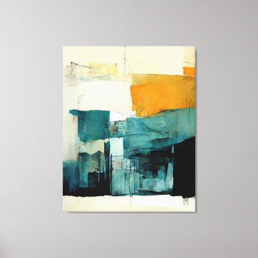 Abstract schilderen "Landschap met onmiddellijke r Canvas Afdruk (Voorkant)