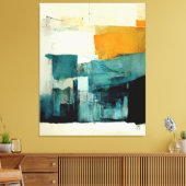 Abstract schilderen "Landschap met onmiddellijke r Canvas Afdruk (Insitu (Woonkamer))