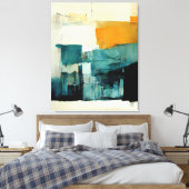 Abstract schilderen "Landschap met onmiddellijke r Canvas Afdruk (Insitu (Slaapkamer))