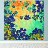 Abstract schilderen | Lentbloemen Canvas Afdruk (Insitu (Houten vloer))