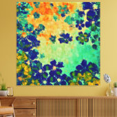 Abstract schilderen | Lentbloemen Canvas Afdruk (Insitu (Woonkamer))