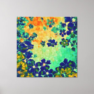 Abstract schilderen Lentbloemen Canvas Afdruk