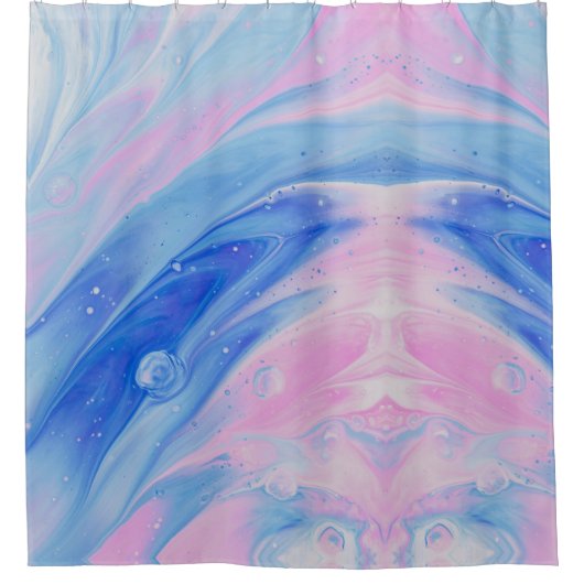 abstract schilderen met blauw en speld douchegordijn (Voorkant)