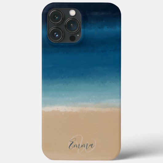 Abstract schilderen met de moderne Gold Blue-Water Case-Mate iPhone Case (Achterkant)