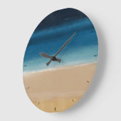 Abstract schilderen met de moderne Gold Blue-Water Grote Klok (Hoek)