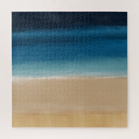 Abstract schilderen met de moderne Gold Blue-Water Legpuzzel (Verticaal)