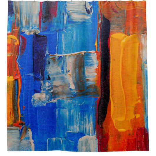 Abstract schilderen met geordende kleur douchegordijn (Voorkant)