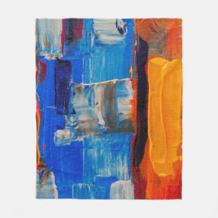 Abstract schilderen met geordende kleur fleece deken