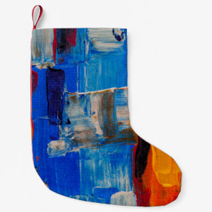 Abstract schilderen met geordende kleur kleine kerstsok