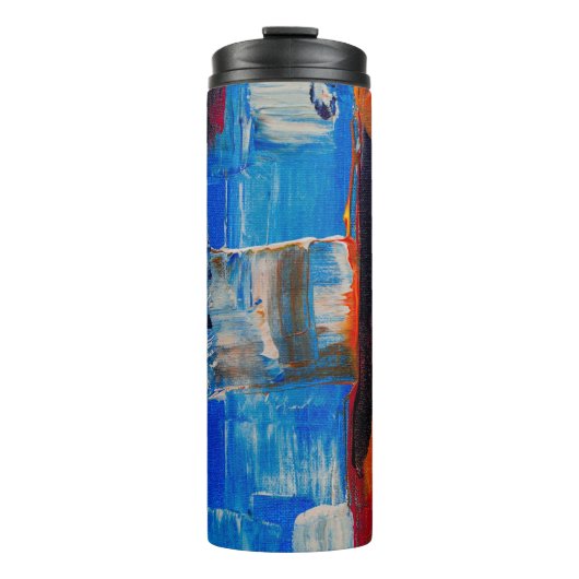 Abstract schilderen met geordende kleur thermosbeker (Voorkant)