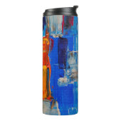 Abstract schilderen met geordende kleur thermosbeker (Gedraaid links)