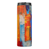Abstract schilderen met geordende kleur thermosbeker (Achterkant)