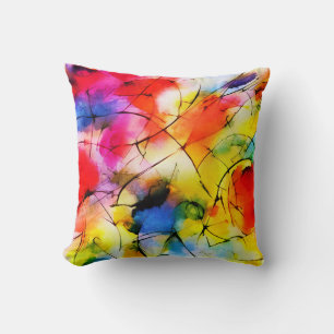Abstract schilderen met regenboogkleuren kussen