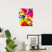 Abstract schilderen met regenboogkleuren poster (Thuiskantoor)