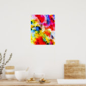 Abstract schilderen met regenboogkleuren poster (Keuken)