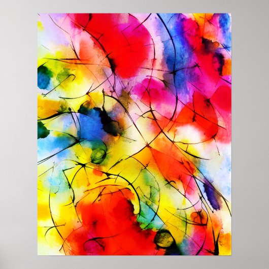 Abstract schilderen met regenboogkleuren poster (Voorkant)