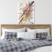 Abstract schilderen met rode en gele accenten canvas afdruk (Insitu (Slaapkamer))