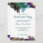 Abstract Schilderen met Waterverf Bachelor Party Kaart (Voorkant / Achterkant)