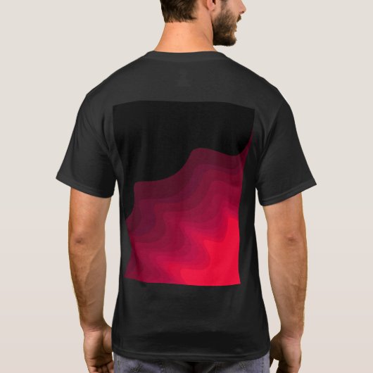 Abstract schilderen met zwarte en rode golven t-shirt (Achterkant)