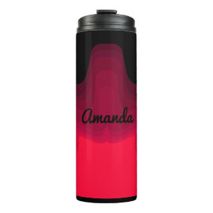 Abstract schilderen met zwarte en rode golven thermosbeker