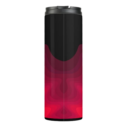 Abstract schilderen met zwarte en rode golven thermosbeker (Achterkant)